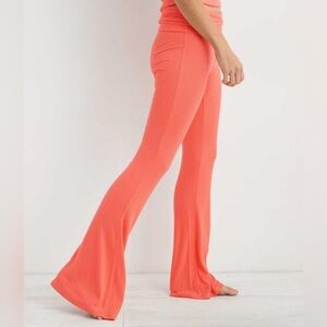 Aerie Let’s Bounce Orange Flare Leg Pants